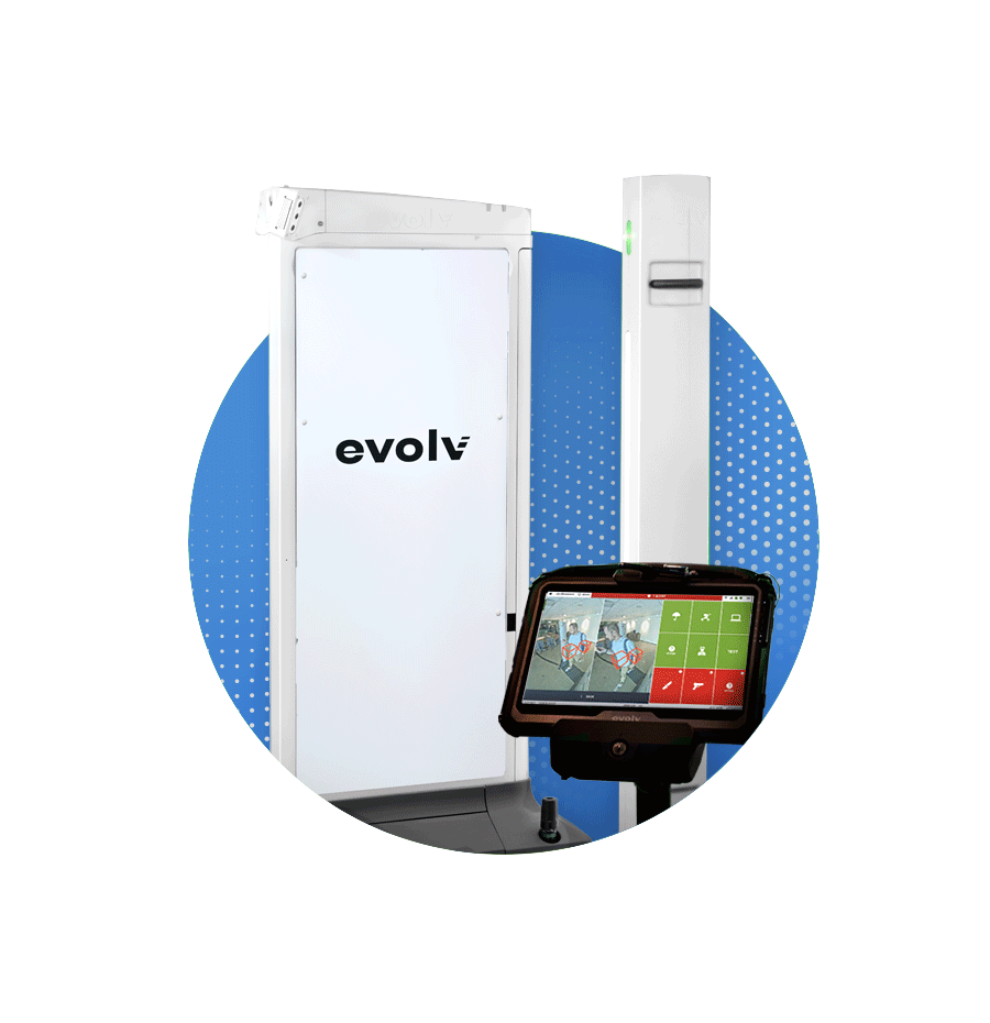 Evolv Express® AI-powered weapons detection system providing fast, frictionless security screening at venue entrance.